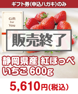 季節限定のフルーツ景品＜季節限定＞静岡県産 紅ほっぺいちご600g