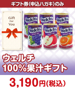 ギフト券景品 【ギフト券】ウェルチ100％果汁ギフト