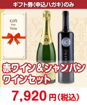 【ギフト券】赤ワイン＆シャンパン ワインセット  ギフト券景品 