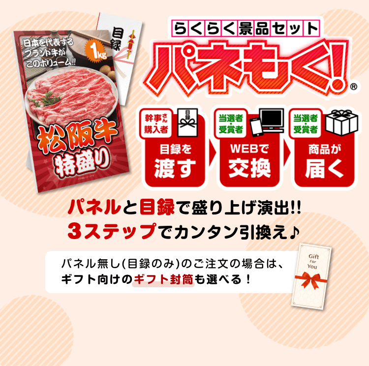 らくらく景品セット パネもく！