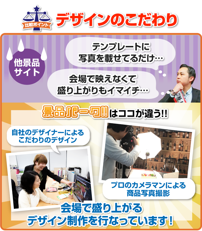 デザインのこだわりを比較