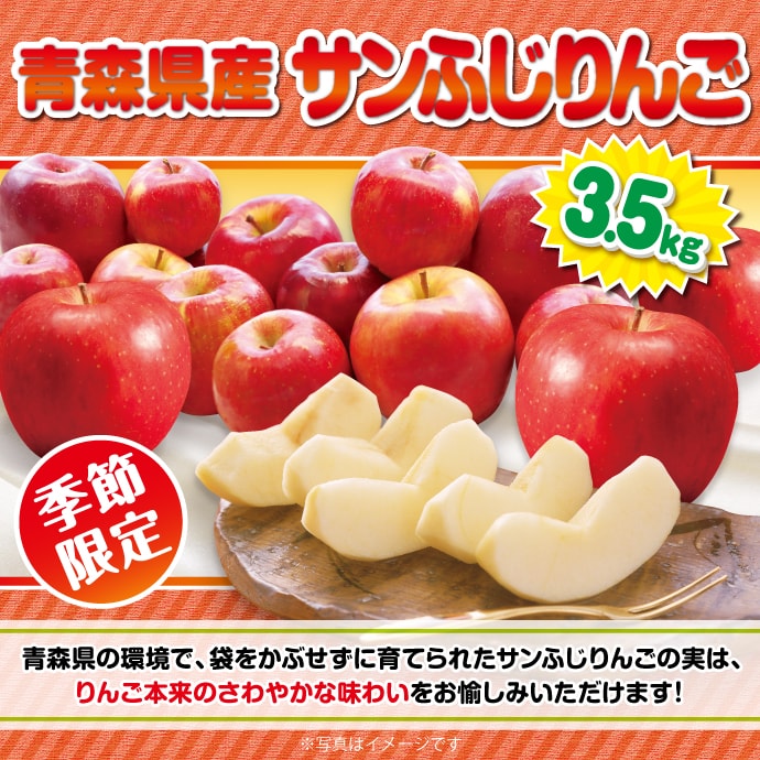 ＜季節限定＞【パネもく！】青森県産 サンふじりんご3.5kg（A4パネル付）