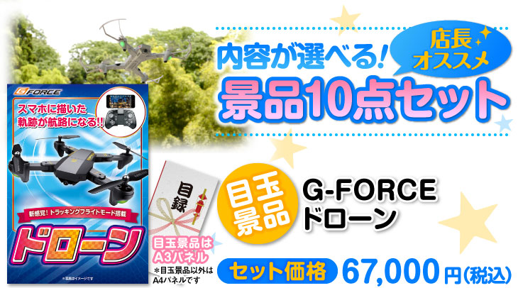 選べる景品10点セット　目玉：G-FORCE ドローン