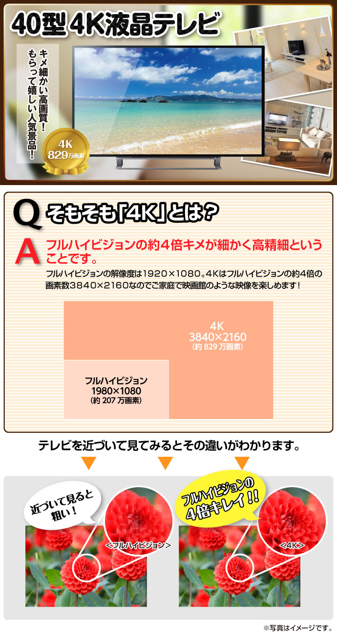 40型4K液晶テレビ