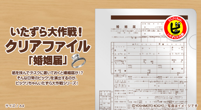 いたずら大作戦!クリアファイル「婚姻届」