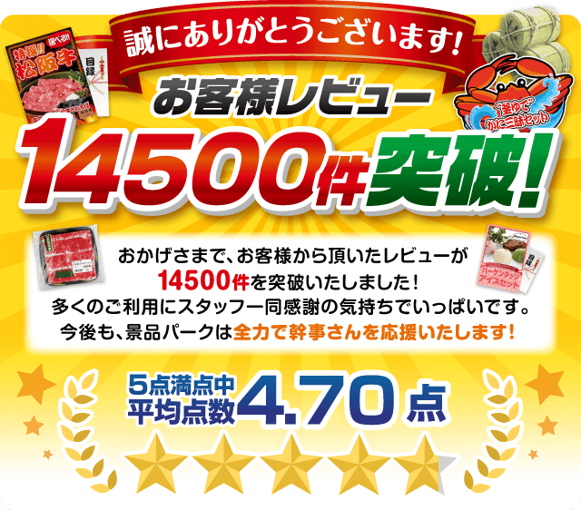 お客様レビュー14500件突破！ 景品選びの専門店｜景品パーク