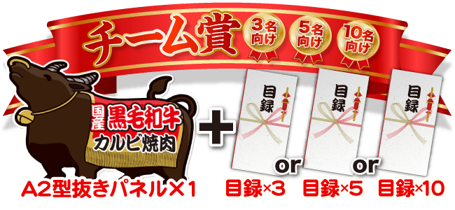 チーム賞3名、5名、10名向け