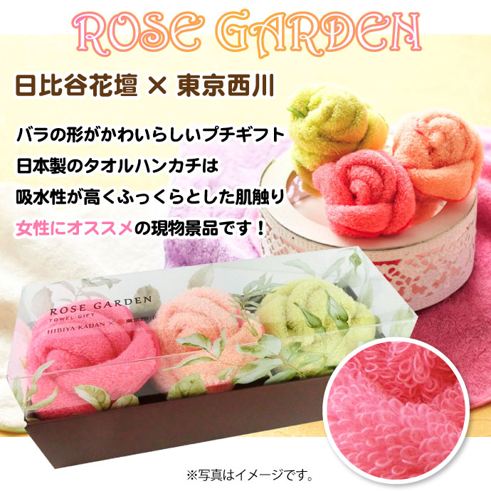 ローズガーデン ミニテリー(タオルハンカチ)3枚入