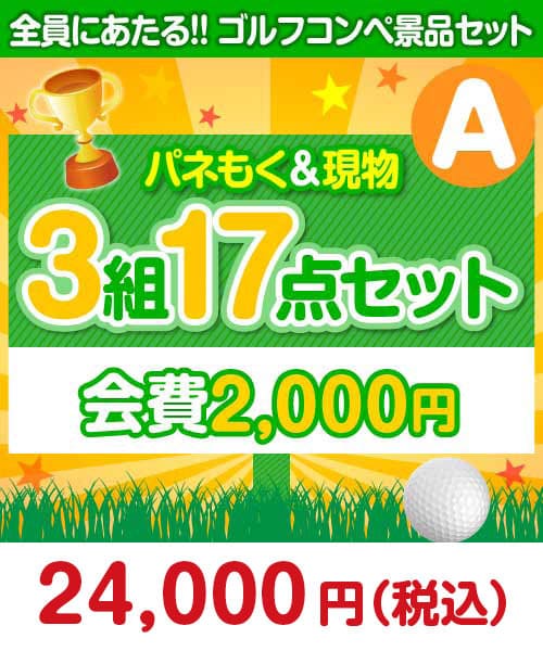 【ゴルフコンペ賞品17点セット】3組12名様：会費2,000円（全員に当たる！）Aコース まとめ買いセット景品ランキング