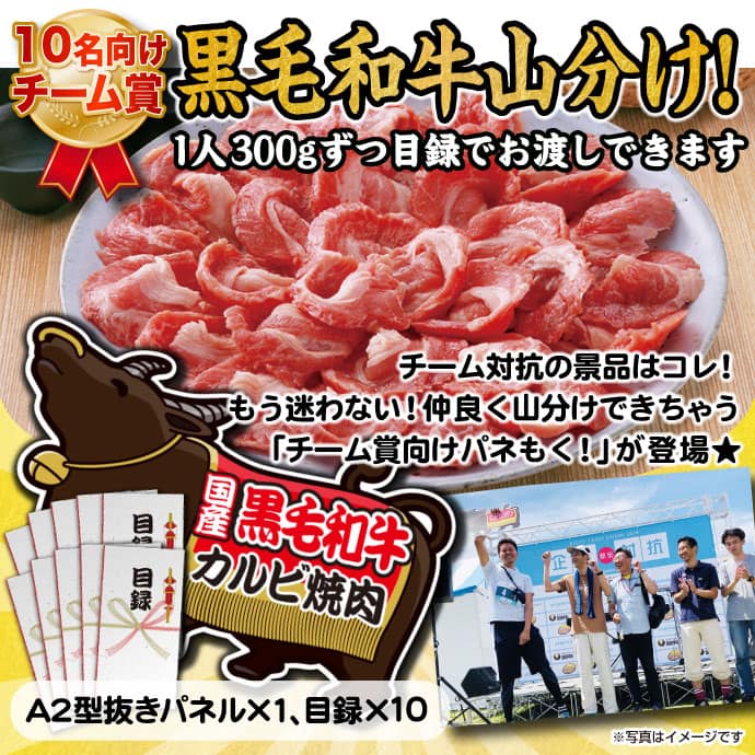 【目録10名様向け】国産黒毛和牛カルビ焼肉（300g×10/計3kg）
