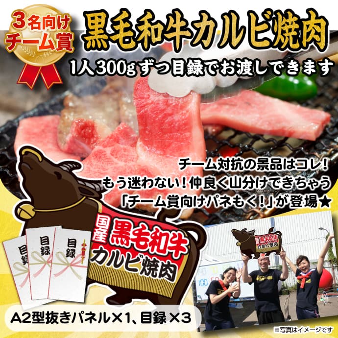 【目録3名様向け】国産黒毛和牛カルビ焼肉(300g×3/計900g)