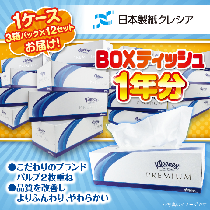 クレシア BOXティッシュ1年分