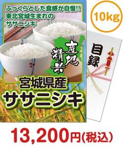 お米の景品 【パネもく！】宮城県産ササニシキ10kg（A4パネル付）