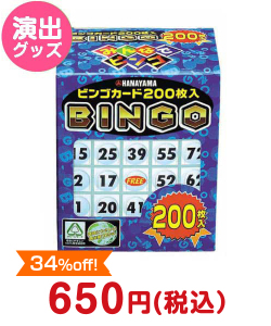 ビンゴカード200枚入り【現物】