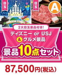 【楽々まとめ買い景品セット】ディズニー or USJ＆グルメ景品10点セット Aコース