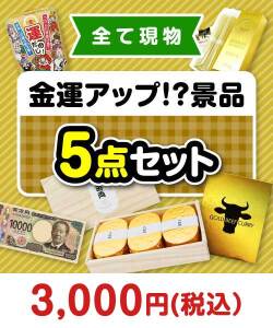 ビンゴ景品 【楽々まとめ買い景品セット】その場で渡せる！金運アップ！？景品5点セット【現物】