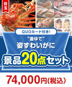 カレー・惣菜景品 QUOカード付き！“釜ゆで”姿ずわいがに20点セット（パネもく！10点・QUOカード10点）