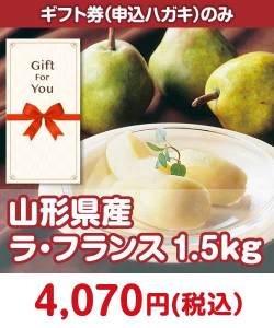 季節限定のフルーツ景品＜季節限定＞山形県産 ラ・フランス1.5kg