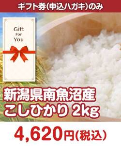 ギフト券景品 【ギフト券】新潟県南魚沼産こしひかり2kg