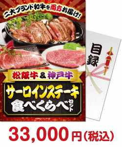 2023年忘年会景品  松阪牛＆神戸牛 サーロインステーキ食べくらべセット