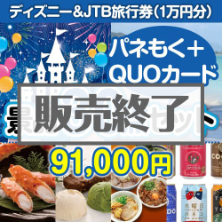 ディズニーチケット&JTB旅行券30点セット（QUOカード500円20枚含む）