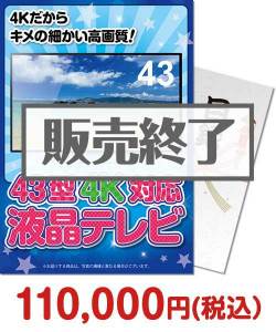 二次会景品 43型4K液晶テレビ