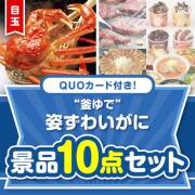 【楽々まとめ買い景品セット：当選者10名様向け】QUOカード付き！“釜ゆで”姿ずわいがに10点セット（パネもく！5点・QUOカード5点）   30,001円～40,000円以下景品 