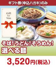 【ギフト券】そば！うどん！そうめん！選べる麺 ギフト券景品 