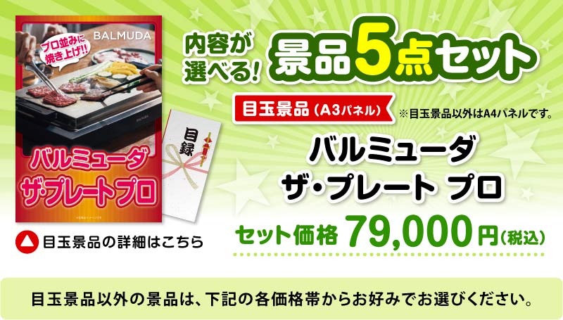 選べる景品5点セット　目玉：バルミューダ　ザ・プレート プロ