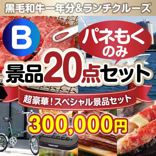 【楽々まとめ買い景品セット：当選者20名様向け】全てパネもく！超豪華スペシャル景品20点セット Bコース [送料無料・全品目録パネル付・当日出荷可]