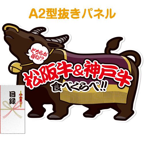 【パネもく！】松阪牛＆神戸牛 すき焼き肉食べくらべセット（A2型抜きパネル付）